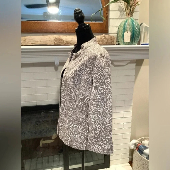 #173 Gorgeous Chicos Cotton Button Front Jacket/Blazer Size 1 Medium - Picture 6 of 11